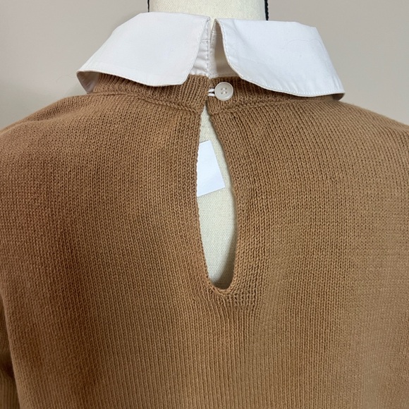 🍂🥧🧥LOFT Tan/Camel Sweater with Black Details - Picture 12 of 16